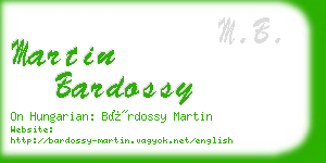 martin bardossy business card